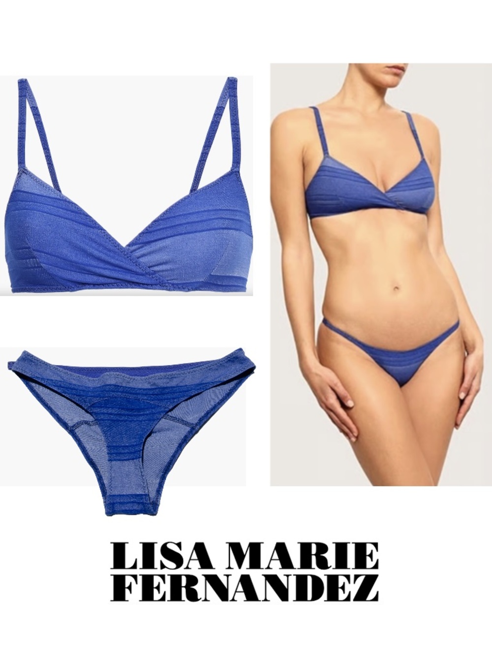 Lisa Marie Fernandez Yasmin Blue Bikini Set Denim effect- Top 6/8 Bottom 8/10